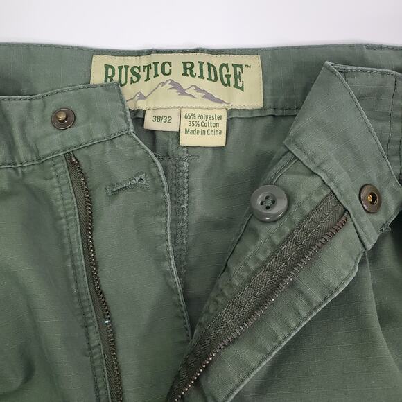 Rustic Ridge 2 pair Mens Cargo Pants Size 38x32 Green/Khaki Utility Pants - Picture 5 of 15
